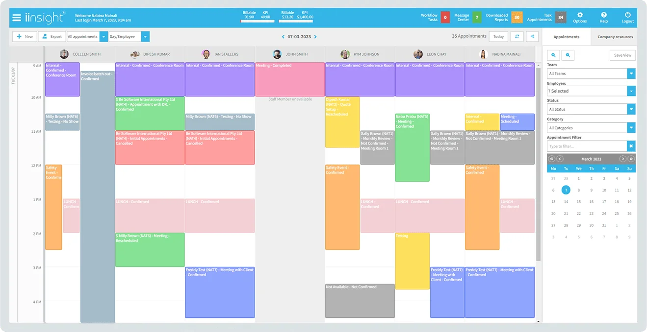 Our Clinic Practice Management Software in the UK Comes with Calendar