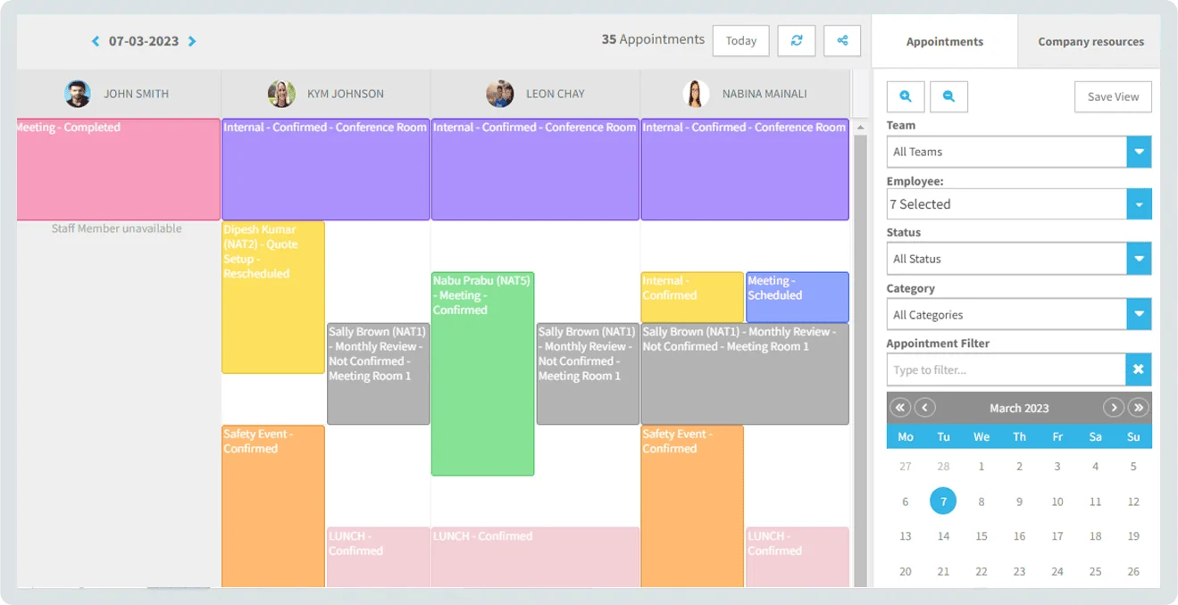 Our Clinic Practice Management Software in the UK Comes with Calendar