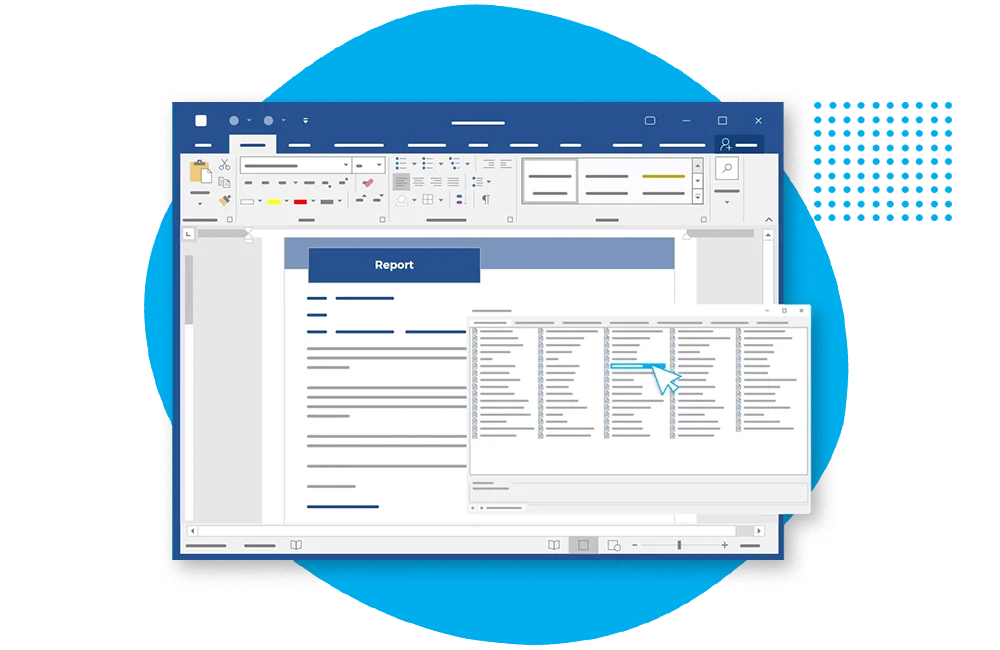 Export reports to office programs like word & excel.